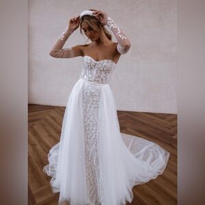 Made with love bridal removable flowy skirt with gap